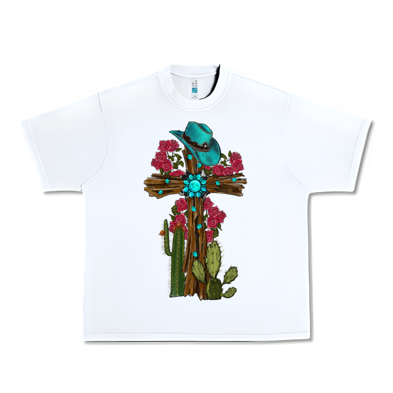 Cross Gemstone Cactus Roses Cowboy Hat Urban Heavy Tee by RanaPortraitStore | Teevron