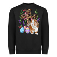 Black Easter bunny and floral cross Heavyweight Sweatshirt - RanaPortraitStore