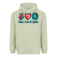 Matcha Peace Love Turquoise Heavyweight Hoodie - Jasminsmagicworld