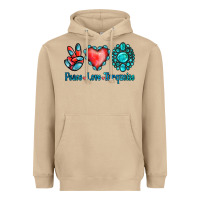 Mushroom Peace Love Turquoise Heavyweight Hoodie - Jasminsmagicworld