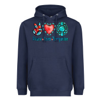 Navy Peace Love Turquoise Heavyweight Hoodie - Jasminsmagicworld