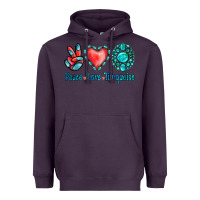 Plum Peace Love Turquoise Heavyweight Hoodie - Jasminsmagicworld