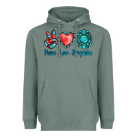 Sage Peace Love Turquoise Heavyweight Hoodie - Jasminsmagicworld