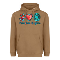 Toasted Coconut Peace Love Turquoise Heavyweight Hoodie - Jasminsmagicworld
