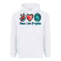 White Peace Love Turquoise Heavyweight Hoodie - Jasminsmagicworld