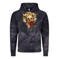 Cloud Black Triangle Flower Skeletons Vintage Hoodie - RanaPortraitStore
