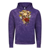 Cloud Purple Triangle Flower Skeletons Vintage Hoodie - RanaPortraitStore