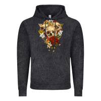 Vintage Black Triangle Flower Skeletons Vintage Hoodie - RanaPortraitStore