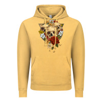Vintage Mustard Triangle Flower Skeletons Vintage Hoodie - RanaPortraitStore
