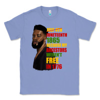 Colony Blue juneteenth 1885 because my ancestors weren't free in 1776 black man Classic Tee - HRA Design Shop