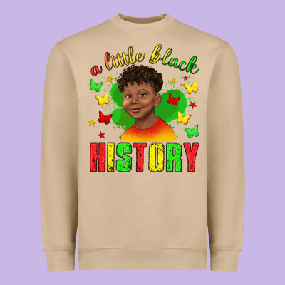 Heavyweight Sweatshirt a little black history with boy juneteenth