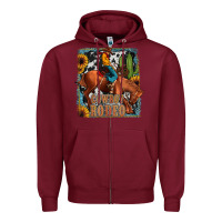 Burgundy cowboy rodeo Zipper Hoodie - JahusDesignShop