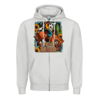 Dove Grey cowboy rodeo Zipper Hoodie - JahusDesignShop