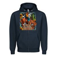 Navy cowboy rodeo Zipper Hoodie - JahusDesignShop