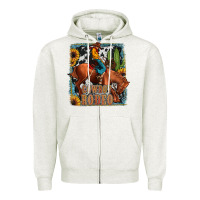 Oatmeal Heather cowboy rodeo Zipper Hoodie - JahusDesignShop