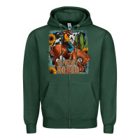 Sports Green cowboy rodeo Zipper Hoodie - JahusDesignShop