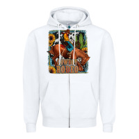 White cowboy rodeo Zipper Hoodie - JahusDesignShop