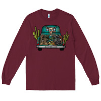 Burgundy soldier truck Long Sleeve Tee - CowhideDigitalArt