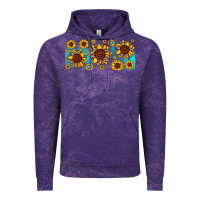 Cloud Purple leopard sunflower gemstone Vintage Hoodie - JahusDesignShop