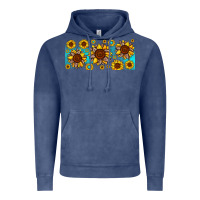 Vintage Denim leopard sunflower gemstone Vintage Hoodie - JahusDesignShop