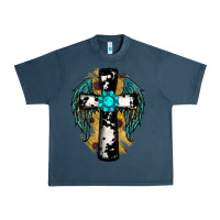 Midnight Navy cross gemstone wings Urban Heavy Tee - RanaPortraitStore
