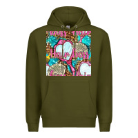 Army Green hair boss and hand mirror with money and leopard seamless pattern bbs Premium Hoodie - BundleAndBundleShop