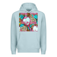 Blue Mist hair boss and hand mirror with money and leopard seamless pattern bbs Premium Hoodie - BundleAndBundleShop