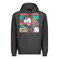 Charcoal Heather hair boss and hand mirror with money and leopard seamless pattern bbs Premium Hoodie - BundleAndBundleShop