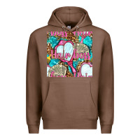 Chestnut hair boss and hand mirror with money and leopard seamless pattern bbs Premium Hoodie - BundleAndBundleShop