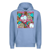 Colony Blue hair boss and hand mirror with money and leopard seamless pattern bbs Premium Hoodie - BundleAndBundleShop