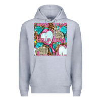 Heather Grey hair boss and hand mirror with money and leopard seamless pattern bbs Premium Hoodie - BundleAndBundleShop