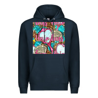 Navy hair boss and hand mirror with money and leopard seamless pattern bbs Premium Hoodie - BundleAndBundleShop