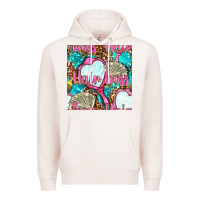 Pale Pink hair boss and hand mirror with money and leopard seamless pattern bbs Premium Hoodie - BundleAndBundleShop