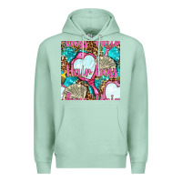 Seafoam hair boss and hand mirror with money and leopard seamless pattern bbs Premium Hoodie - BundleAndBundleShop