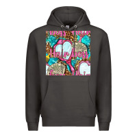 Smoke hair boss and hand mirror with money and leopard seamless pattern bbs Premium Hoodie - BundleAndBundleShop