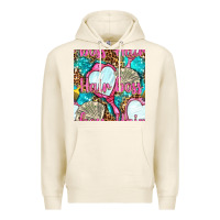 Tofu hair boss and hand mirror with money and leopard seamless pattern bbs Premium Hoodie - BundleAndBundleShop