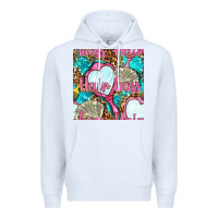 White hair boss and hand mirror with money and leopard seamless pattern bbs Premium Hoodie - BundleAndBundleShop