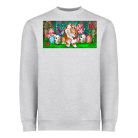 Heather Grey Spring Easter Bunny Heavyweight Sweatshirt - RanaPortraitStore