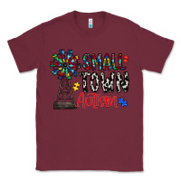 Burgundy small town autism Classic Tee - CowhideDigitalArt
