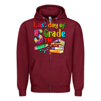 Burgundy last day of fifth grade Zipper Hoodie - Artiststas