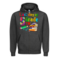 Charcoal Heather last day of fifth grade Zipper Hoodie - Artiststas