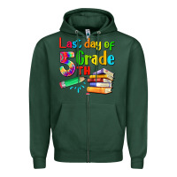 Sports Green last day of fifth grade Zipper Hoodie - Artiststas