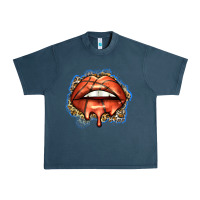 Midnight Navy basketball lips Urban Heavy Tee - Zillion Design Studio