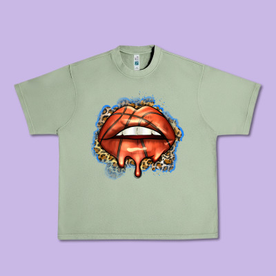 Basketball Lips Urban Heavy Tee Designed By Zillion Design Studio