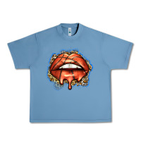 Pebble Blue basketball lips Urban Heavy Tee - Zillion Design Studio