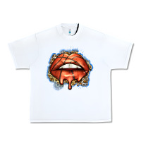 White basketball lips Urban Heavy Tee - Zillion Design Studio