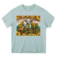 Arona Western Charolais Heifer With Sunflowers Heavy Core Tee - LillyAllenDesigns