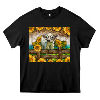 Black Western Charolais Heifer With Sunflowers Heavy Core Tee - LillyAllenDesigns