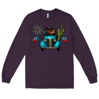 Plum texas truck Long Sleeve Tee - CowhideDigitalArt