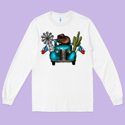 Texas Truck Long Sleeve Tee Designed By Cowhidedigitalart